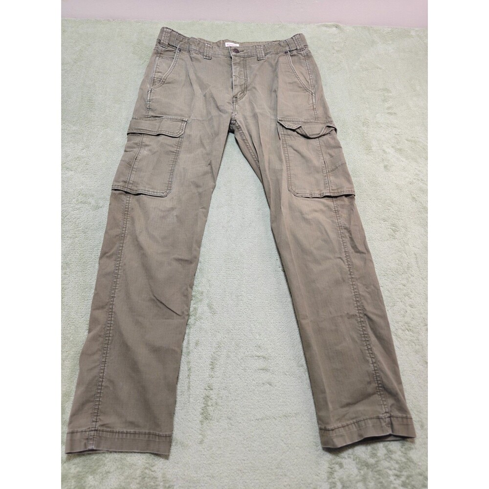 Levis Mens Sz 34x32 Brown Relaxed Straight Leg Cargo Work Pants White Tab